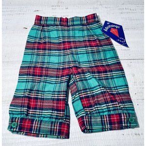 Vintage Kitestrings Plaid Toddler Pants 2T USA Made New Old Stock With Tags